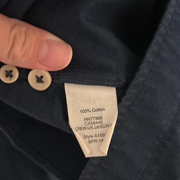 Men’s J Crew Slim Oxford Navy Blue Button Down Shirt Navy Blue 100% Cotton Sz M - Picture 3 of 4